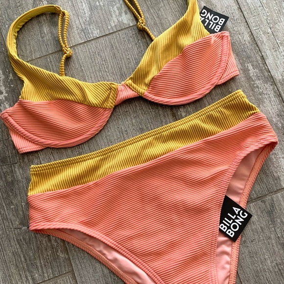 🔥🔥BILLABONG - HI LIFE PANELED BRA UNDERWIRE MAUI BIKINI SET🔥🔥 - Picture 5 of 7